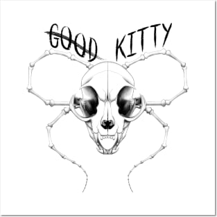 G̶o̶o̶d̶ Kitty Skull Black Text Transparent Posters and Art